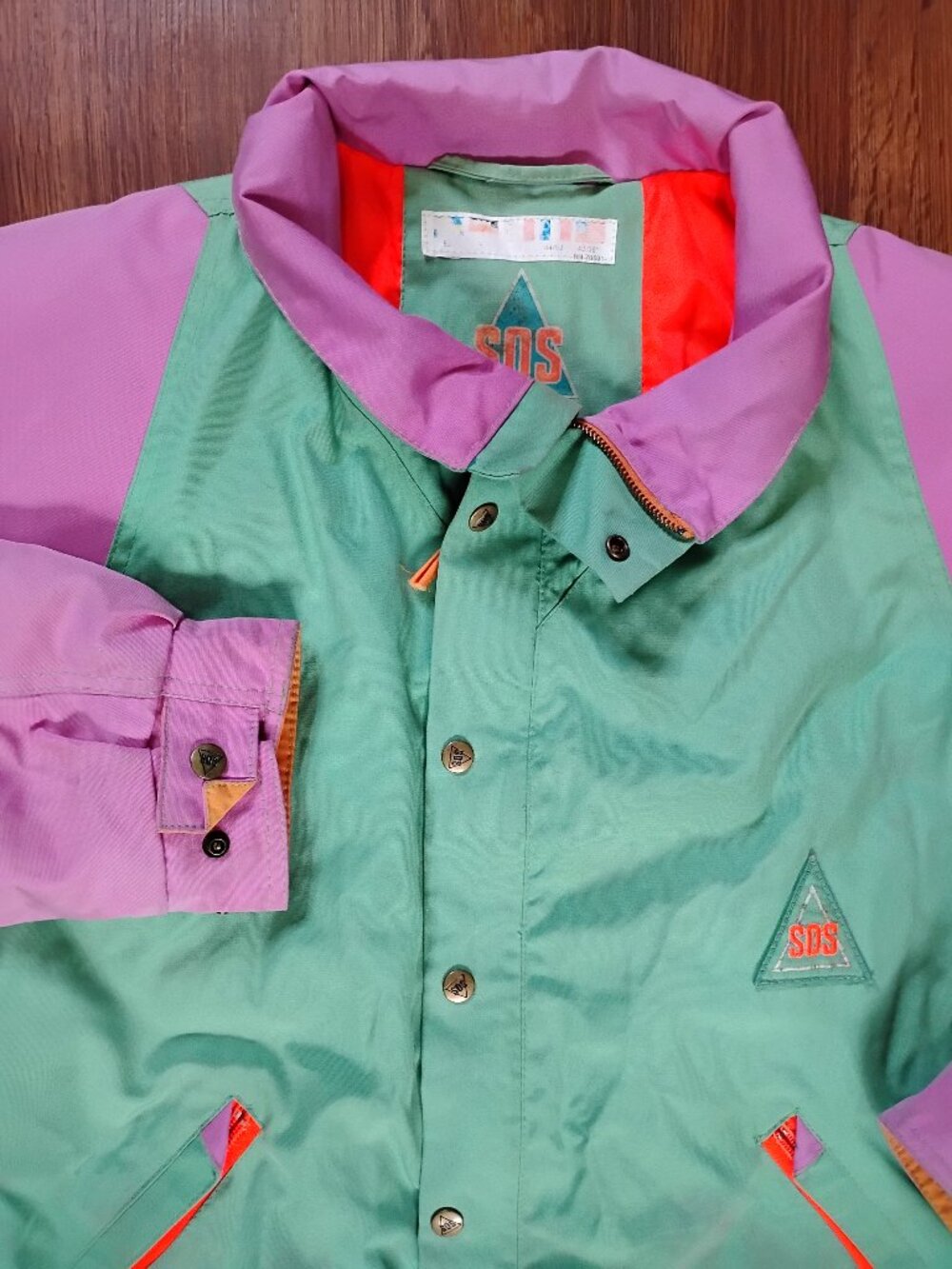Vintage S.O.S. Sportswear Color Block Ski Jacket Coat